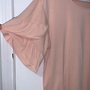 Blush Pink Casual Top w/ Ruffles
